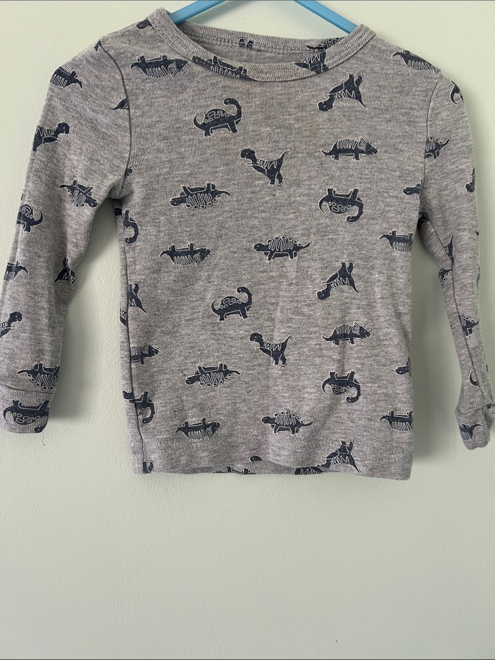 Kids Gray Long-Sleeve Dino Print Shirt